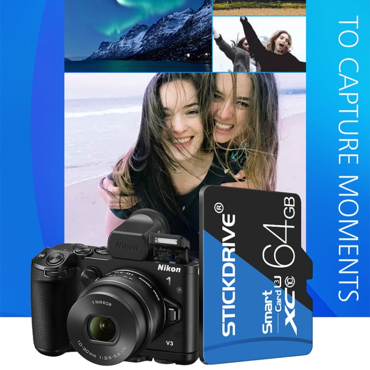 STICKDRIVE 128GB High Speed U3 Blue and Black TF(Micro SD) Memory Card, 128GB – Waterproof, Magnetic