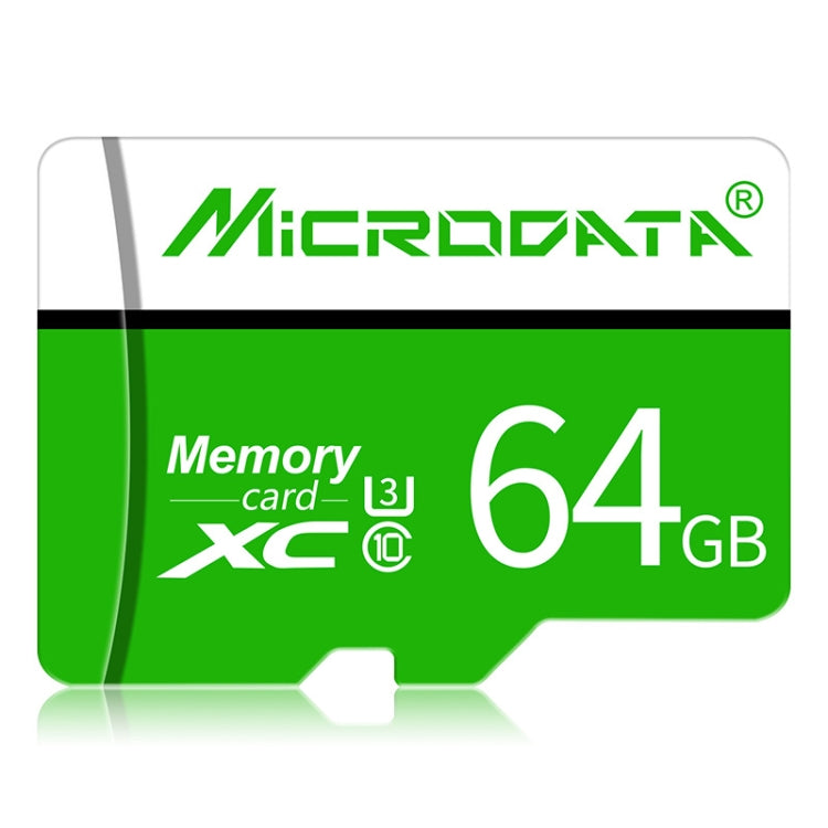 MICRODATA 64GB U3 Green and White TF(Micro SD) Memory Card, 64GB – Durable Build, Easy to Use