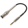 30cm XLR 3-Pin Male to 1/4 inch (6.35mm) Female Plug Stereo Microphone Audio Cord Cable, BK2077KM BK2077KM