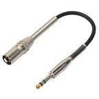30cm XLR 3-Pin Male to 1/4 inch (6.35mm) Female Plug Stereo Microphone Audio Cord Cable, BK2077KM BK2077KM