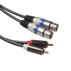 366156-15 2 RCA Male to 2 XLR 3 Pin Female Audio Cable, Length: 1.5m, 366156-15 2 RCA Male to 2 XLR 3 Pin Female