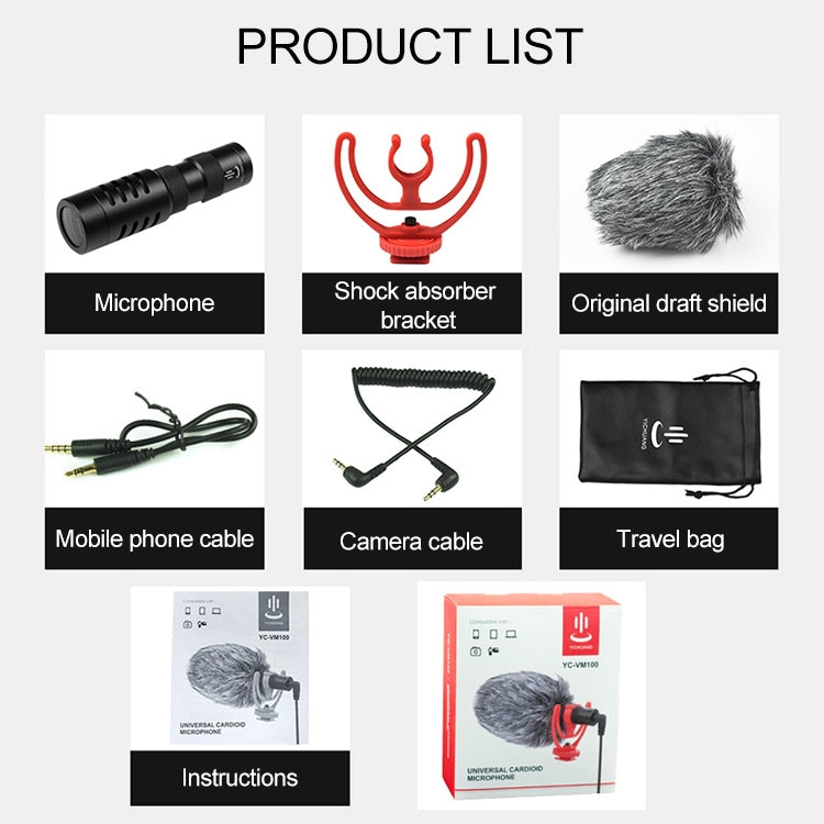 YICHUANG YC-VM100 3.5mm Port Portable Pointing Noise Reduction Microphone – Durable Build, Easy to Use