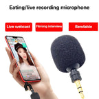 MK-5 Mono 3.5mm Gold Plated Plug Live Mobile Phone Tablet Laptop Mini Bend Microphone, Mono