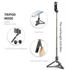 L03 Aluminum Alloy Foldable Bluetooth Tripod Selfie Stick, L03 Black – Bluetooth, Aluminum Alloy