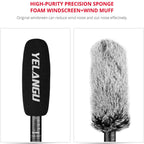YELANGU YLG9933A MIC07 Professional Interview Condenser Video Shotgun Microphone with 6.5mm Audio Adapter & 3.5mm RXL Audio Cable