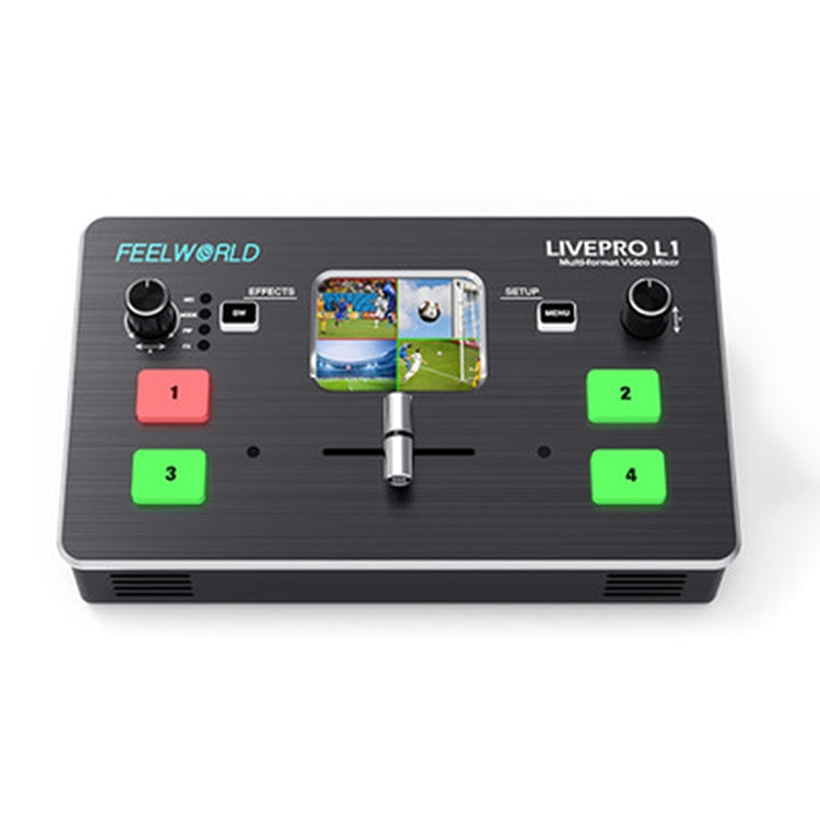 FEELWORLD LIVEPRO L1 Multi-camera Media Live Broadcast 4-Channel Live Production Switcher with 2.0 inch TFT Screen Default Title