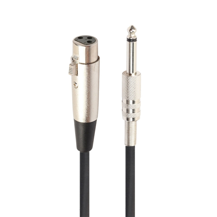 10m XLR 3-Pin Female to 1/4 inch (6.35mm) Mono Shielded Microphone Mic Cable, Length: 10m Length: 10m