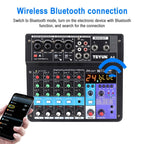 TEYUN NA6 6-channel Small Mixing Console Mobile Phone Sound Card Live Broadcast Computer Recording Console Processor, EU Plug, NA6 EU Plug