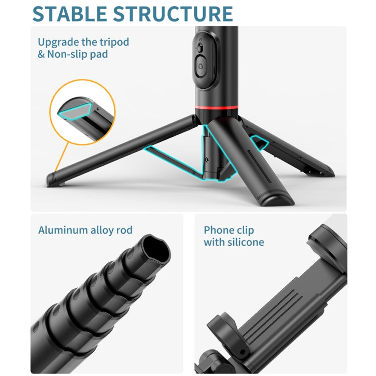 Q12s Bluetooth Remote Control Rotatable Fill Light Tripod Selfie Stick, Q12s – Bluetooth, Aluminum Alloy