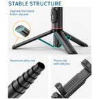Q12s Bluetooth Remote Control Rotatable Fill Light Tripod Selfie Stick, Q12s – Bluetooth, Aluminum Alloy