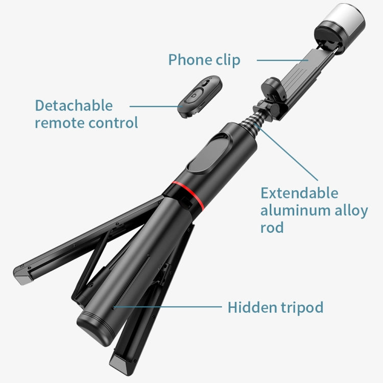 Q12s Bluetooth Remote Control Rotatable Fill Light Tripod Selfie Stick, Q12s – Bluetooth, Aluminum Alloy