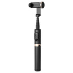 Q12 Hidden Design Reinforced Bluetooth Remote Control Tripod Selfie Stick, Q12 (Black) Q12 (Black) Black
