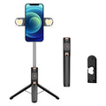 Bluetooth Remote Control Dual Fill Light Tripod Selfie Stick, Dual Fill Light (Red), Dual Fill Light (Yellow), Dual Fill Light (Black), Dual Fill Light (Green) Dual Fill Light (Black) Black