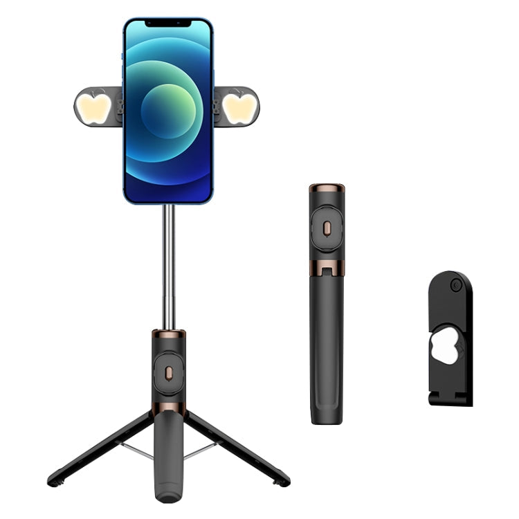 Bluetooth Remote Control Dual Fill Light Tripod Selfie Stick, Dual Fill Light (Red), Dual Fill Light (Yellow), Dual Fill Light (Black), Dual Fill Light (Green) Dual Fill Light (Black) Black