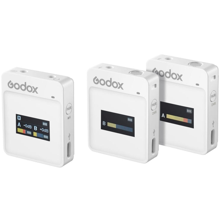 Godox MoveLink II M2 Wireless Lavalier Microphone System with 2 Transmitters and 1 Receiver for DSLR Cameras and Camcorders, MoveLink II M2 MoveLink II M2 White