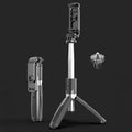 L02 100cm Multi-function Adjustable Bluetooth Self-timer Pole Tripod Selfie Stick Black
