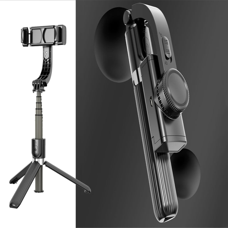 L08 Adjustable Gimbal Stabilize Bluetooth Self-timer Pole Tripod Selfie Stick Black