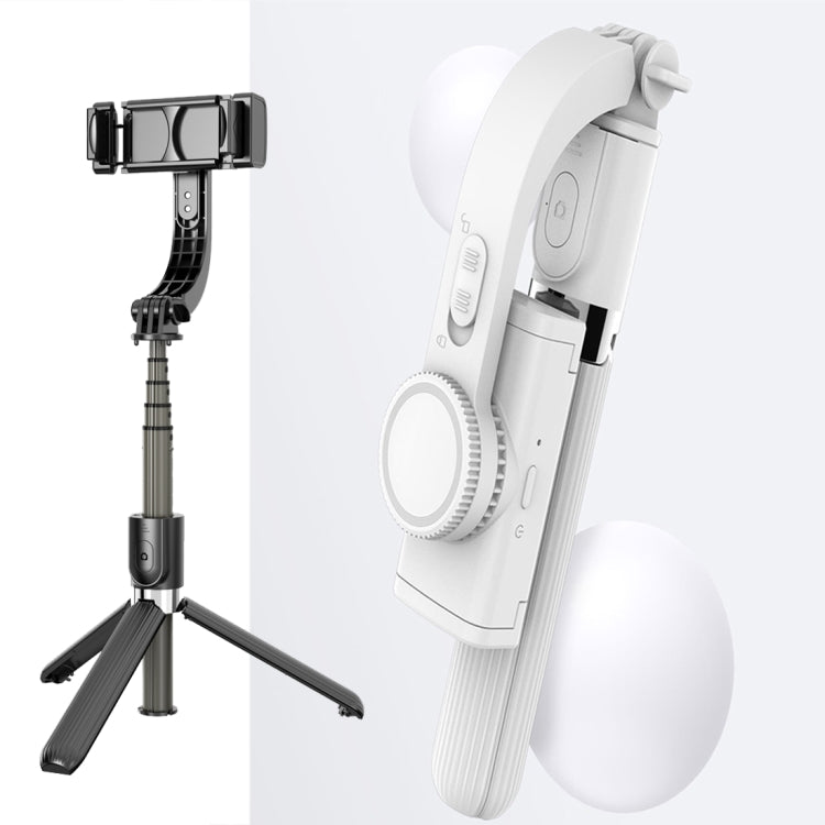 L08 Adjustable Gimbal Stabilize Bluetooth Self-timer Pole Tripod Selfie Stick White
