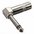 1/4 Inch 6.35mm Audio Mono Plug L-shaped Right Angle Screw Jack Male Guitar Audio Connector Default Title