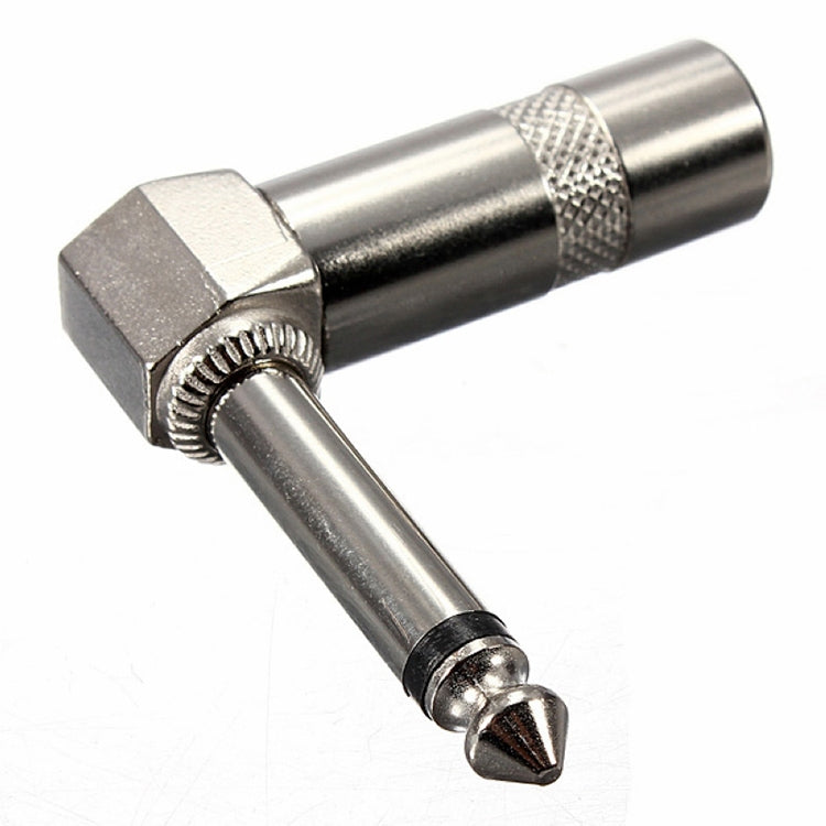 1/4 Inch 6.35mm Audio Mono Plug L-shaped Right Angle Screw Jack Male Guitar Audio Connector Default Title