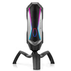 Yanmai T1 360-degree Free Rotation Cardioid Pointing Condenser Gaming Microphone with RGB Colorful Lighting & Pluggable USB-C / Type-C Cable, Cable Length: 1.7m, T1 T1