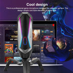 Yanmai T1 360-degree Free Rotation Cardioid Pointing Condenser Gaming Microphone with RGB Colorful Lighting & Pluggable USB-C / Type-C Cable, Cable Length: 1.7m, T1