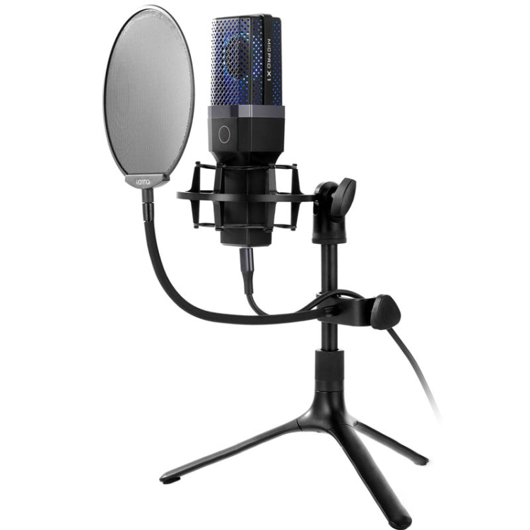 Yanmai X1 4 in 1 Foldable Lifting Professional Desktop Live Broadcast Cardioid Pointing Condenser Recording Microphone Set with Blowout Net & Shockproof Mount & 1.8m USB-C / Type-C Cable, X1 X1