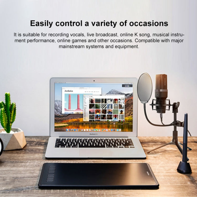 Yanmai X1 4 in 1 Foldable Lifting Professional Desktop Live Broadcast Cardioid Pointing Condenser Recording Microphone Set with Blowout Net & Shockproof Mount & 1.8m USB-C / Type-C Cable, X1