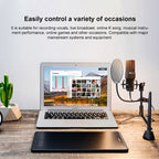 Yanmai X1 4 in 1 Foldable Lifting Professional Desktop Live Broadcast Cardioid Pointing Condenser Recording Microphone Set with Blowout Net & Shockproof Mount & 1.8m USB-C / Type-C Cable, X1