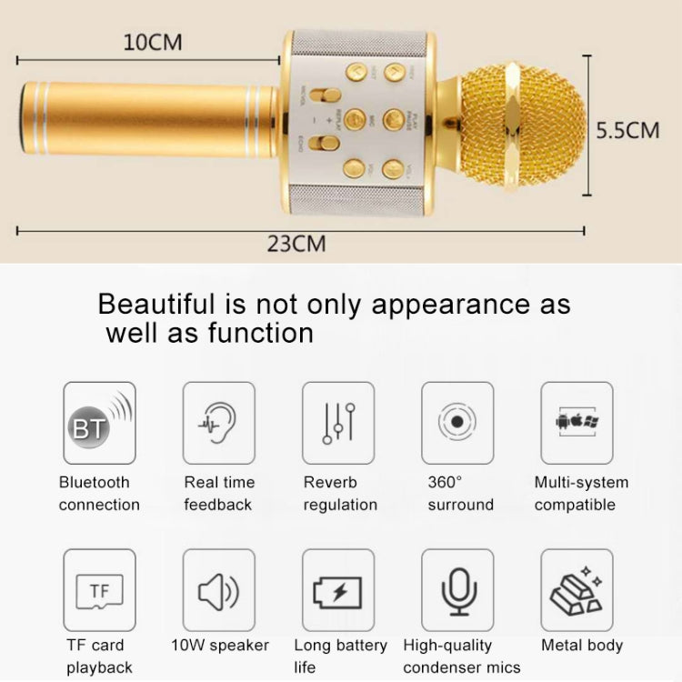 for Notebook, PC, Speaker, Headphone, iPad, iPhone, Galaxy, Huawei, Xiaomi, LG, HTC and Other Smart Phones, WS-858 (Gold), WS-858 (Blue), WS-858 (Rose Gold), WS-858 (Silver), WS-858 (Black), WS-858 (Pink) – Bluetooth