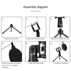 Yanmai PS-3 Mini Portable Microphone Anti-network Shockproof Desktop Stand