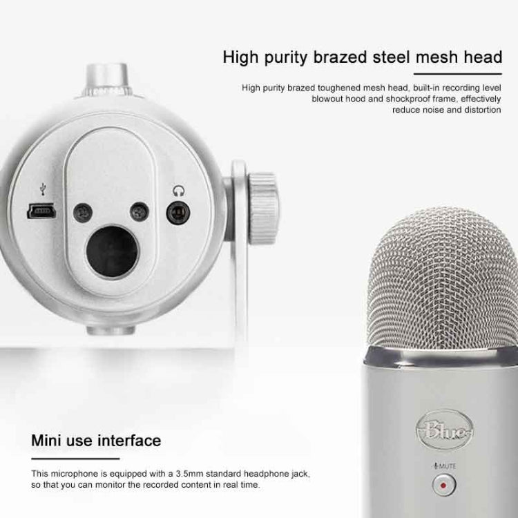Logitech Blue Yeti USB Condenser Microphone, Blue Yeti(Black), Blue Yeti(Blue), Blue Yeti(Silver) – TPU