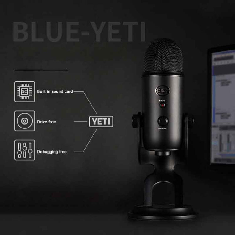 Logitech Blue Yeti USB Condenser Microphone, Blue Yeti(Black), Blue Yeti(Blue), Blue Yeti(Silver) – TPU