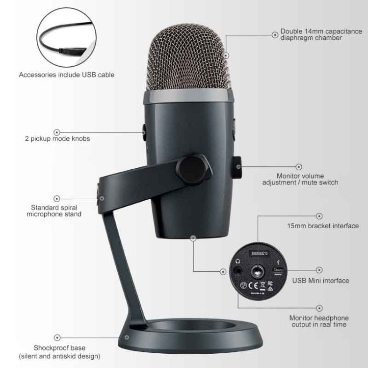 Logitech Blue Yeti Nano Condenser Digital USB Live Broadcast Microphone, Blue Yeti Nano – Durable Build, Easy to Use