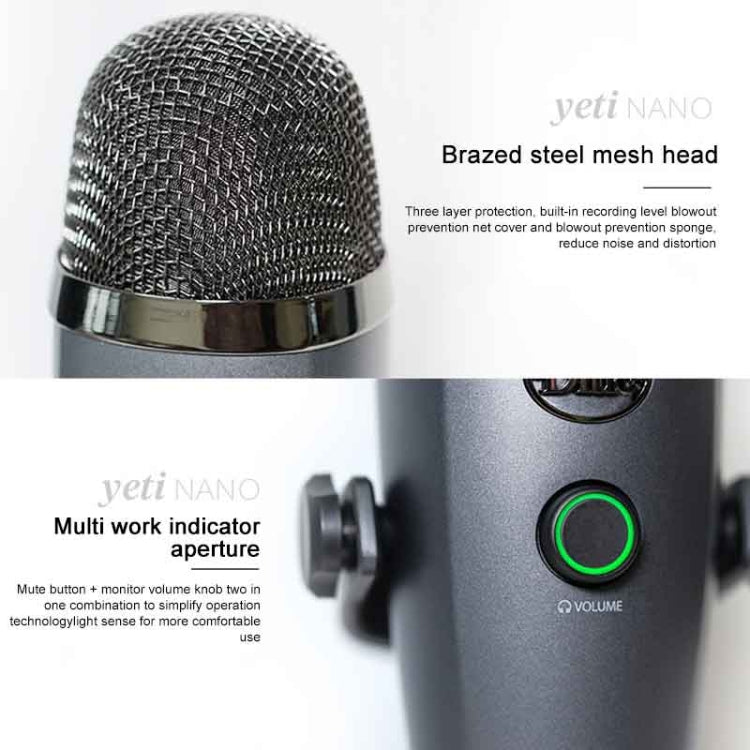 Logitech Blue Yeti Nano Condenser Digital USB Live Broadcast Microphone, Blue Yeti Nano – Durable Build, Easy to Use