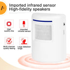 FY-0256 2 in 1 PIR Infrared Sensors (Transmitter + Receiver) Wireless Doorbell Alarm Detector for Home / Office / Shop / Factory, EU Plug, FY-0256 Doorbell Alarm Detector, FY-0256 Doorbell Alarm