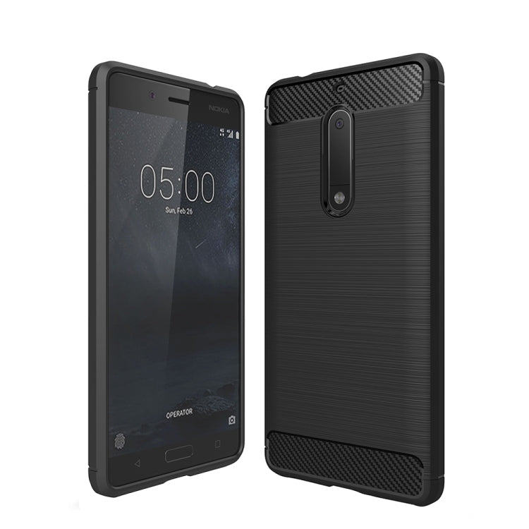 For Nokia 5 Brushed Carbon Fiber Texture Shockproof TPU Protective Cover Case, Nokia 5 – Shockproof, TPU