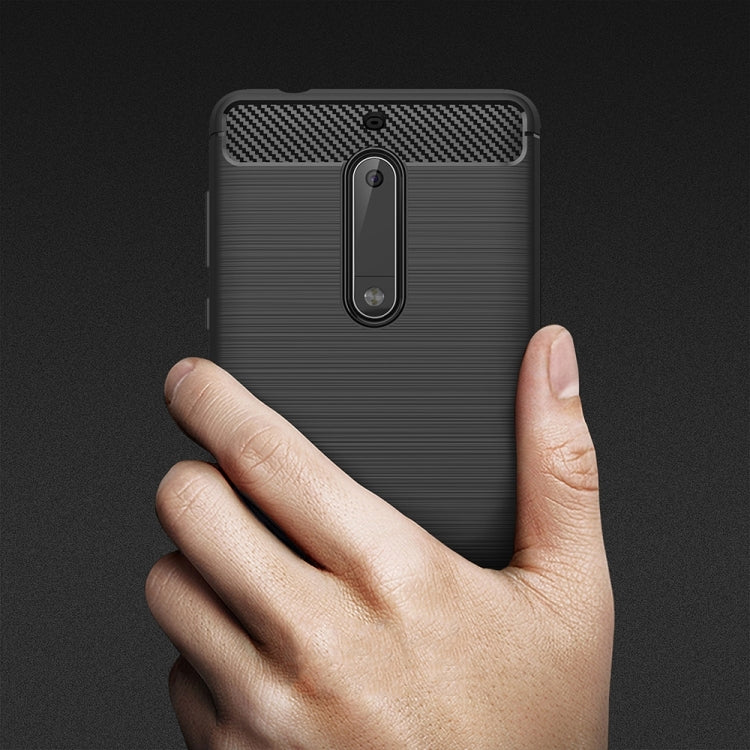 For Nokia 5 Brushed Carbon Fiber Texture Shockproof TPU Protective Cover Case, Nokia 5 – Shockproof, TPU
