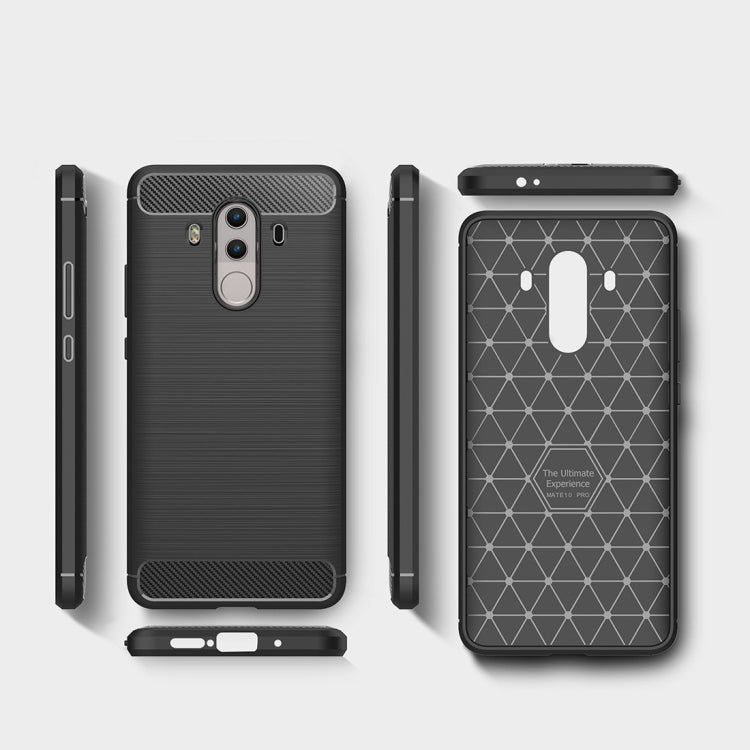 For Huawei Mate 10 Pro Brushed Texture Carbon Fiber Shockproof TPU Rugged Armor Protective Case – Shockproof, TPU, For Mate 10 Pro, For Huawei Mate 10 Pro