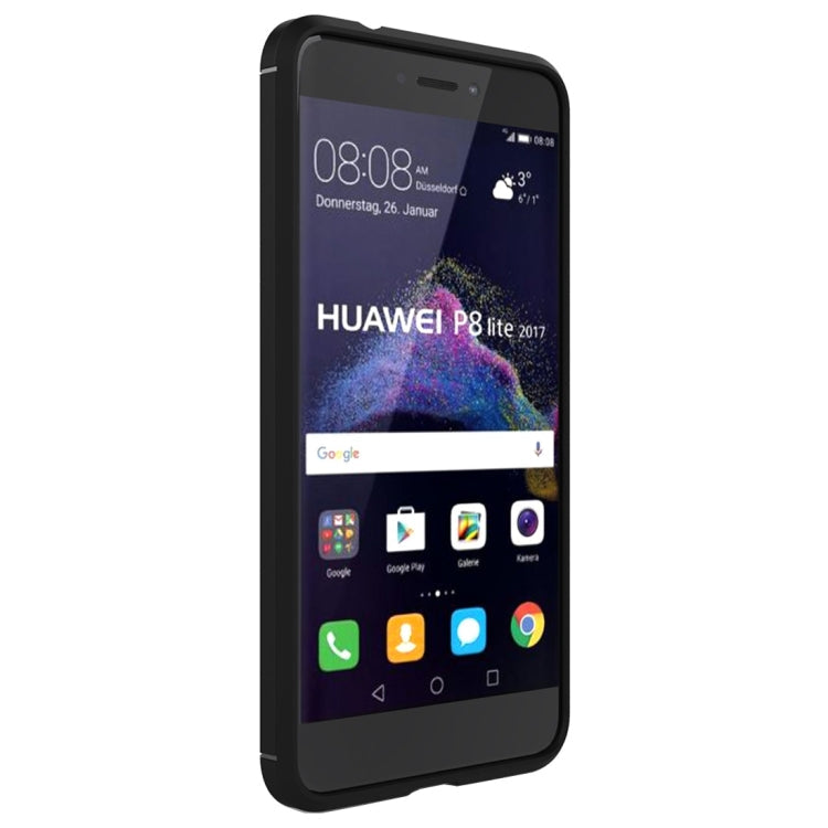 For Huawei P8 Lite (2017) Brushed Carbon Fiber Texture Shockproof TPU Protective Case, Huawei P8 Lite (2017) – Shockproof, TPU