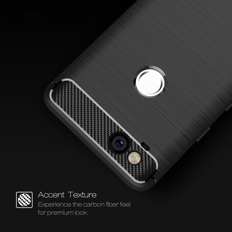For Google Pixei 2 Brushed Texture Carbon Fiber Shockproof TPU Rugged Armor Protective Case – Shockproof, TPU, For Google Pixel 2, Google Pixel 2