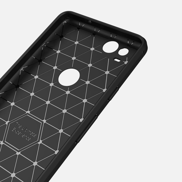 For Google Pixei 2 Brushed Texture Carbon Fiber Shockproof TPU Rugged Armor Protective Case – Shockproof, TPU, For Google Pixel 2, Google Pixel 2