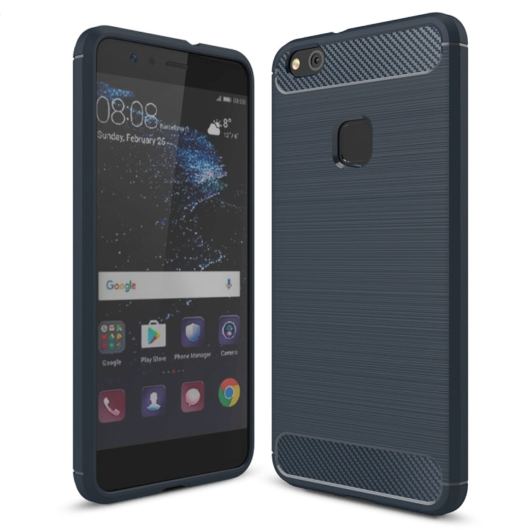 For Huawei P10 Lite Brushed Carbon Fiber Texture Shockproof TPU Protective Cover Case , Huawei P10 Lite – Shockproof, TPU Huawei P10 Lite Dark Blue