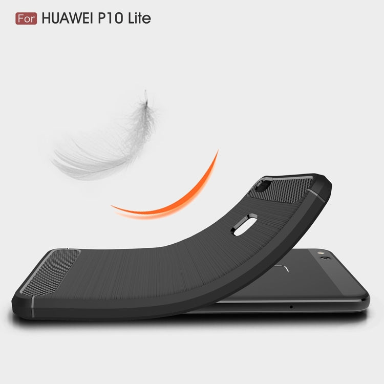 For Huawei P10 Lite Brushed Carbon Fiber Texture Shockproof TPU Protective Cover Case , Huawei P10 Lite – Shockproof, TPU