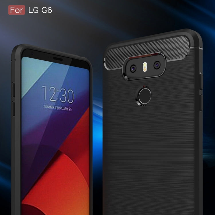 Brushed Carbon Fiber Texture Shockproof TPU Protective Cover Case – Shockproof, TPU, For G6, For LG G6
