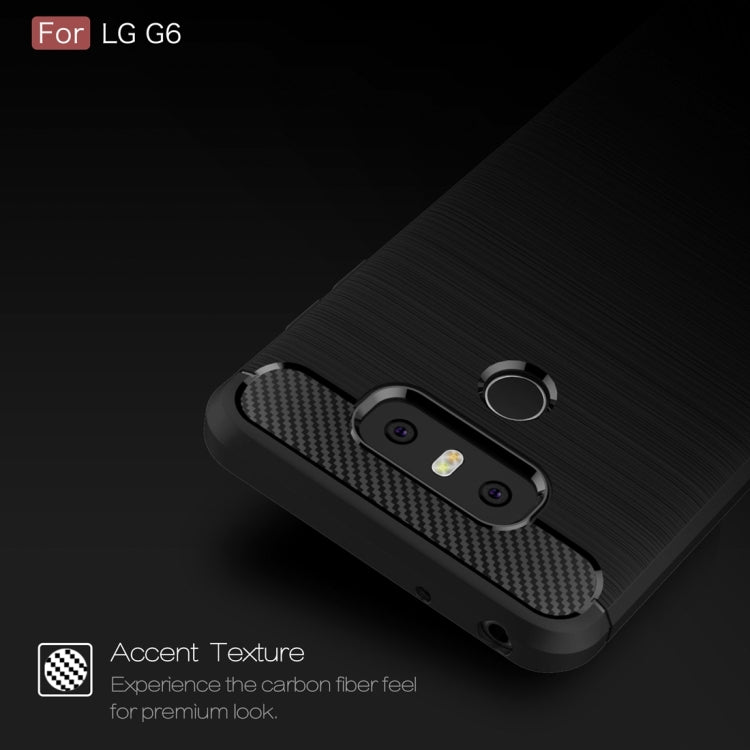 Brushed Carbon Fiber Texture Shockproof TPU Protective Cover Case – Shockproof, TPU, For G6, For LG G6