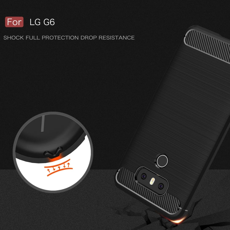 Brushed Carbon Fiber Texture Shockproof TPU Protective Cover Case – Shockproof, TPU, For G6, For LG G6