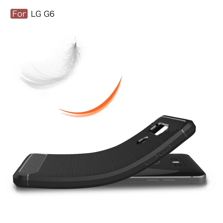 Brushed Carbon Fiber Texture Shockproof TPU Protective Cover Case – Shockproof, TPU, For G6, For LG G6