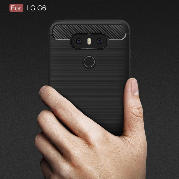 Brushed Carbon Fiber Texture Shockproof TPU Protective Cover Case – Shockproof, TPU, For G6, For LG G6