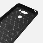 Brushed Texture Carbon Fiber Shockproof TPU Rugged Armor Protective Case – Shockproof, TPU, For LG V30